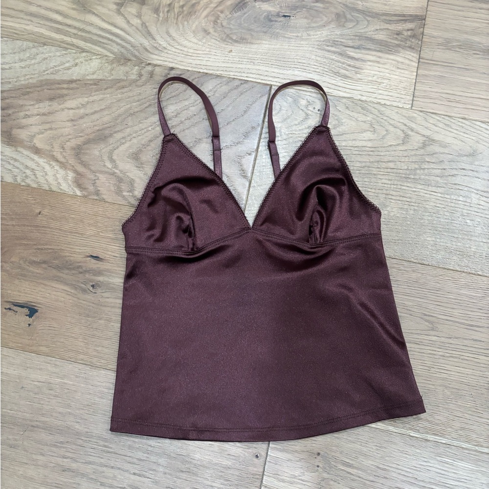 Urban Outfitters Out from Under Brown satin Cami Top
